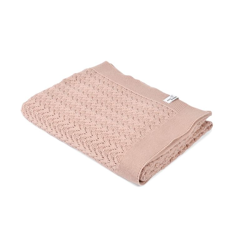 Stickad filt - Lace rosa