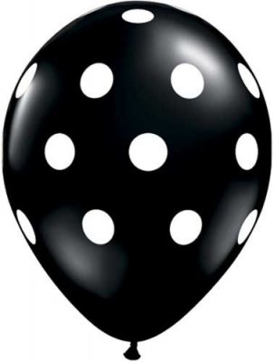Ballonger 10 st - Svart med prickar