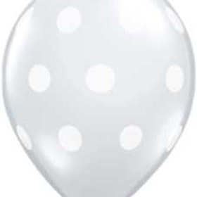 Ballonger 10 st - Genomskinlig med vita prickar