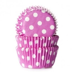 Mini muffinsform, rosa och vitprickig