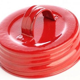 Mason Jar Lid regular - röd med handtag