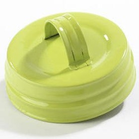 Mason Jar Lid regular - grön med handtag