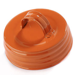 Mason Jar Lid regular - orange, med handtag