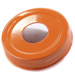 Mason Jar Lid - orange, stort hål