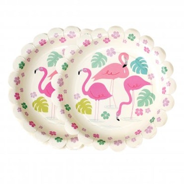 Flamingo - papperstallrikar