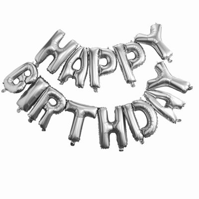 Ballong - Happy Birthday, silver