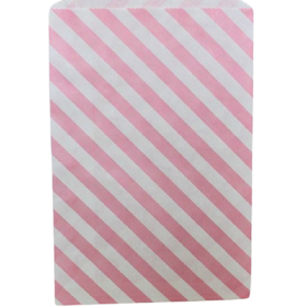 Kalaspåsar 10 st - vit och rosa diagonal rand