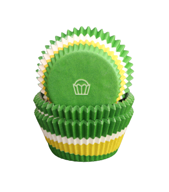 Muffinsformar - Cirkel tre färger, grön