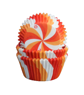 Muffinsformar - Swirl röd, orange