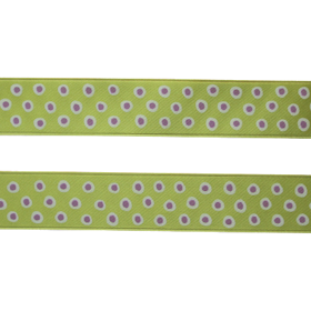 Sidenband - grön med prickar
