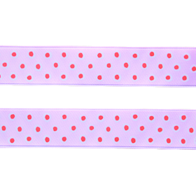 Sidenband - rosa med prickar