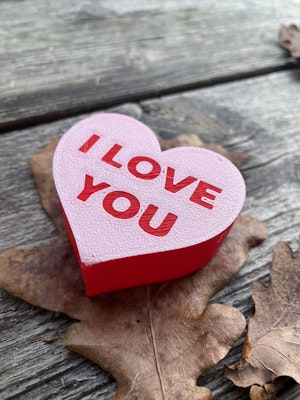 I LOVE YOU, röd/ljusrosa