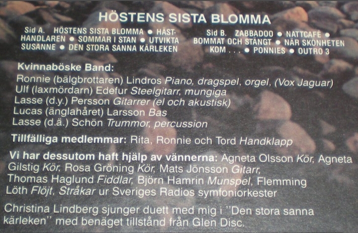 HASSE ANDERSSON  LP Höstens Sista Blomma 1983