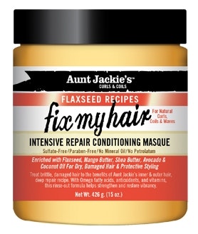 Aunt Jackie's Curls & Coils Flaxseed Recipes fix my hair Intensive Repair Conditioning Masque 426g
