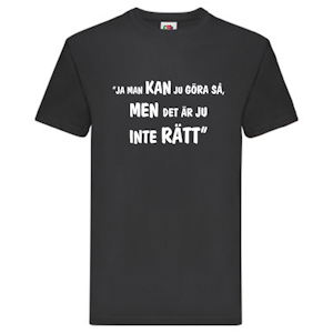 T-Shirt, "Inte rätt", Svenska Citat
