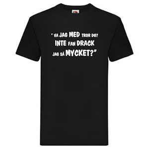 T-Shirt, "Inte fan drack jag så mycket", Svenska Citat