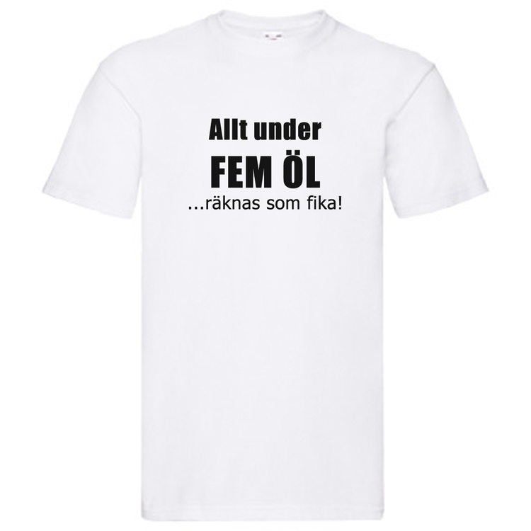 T-Shirt - Allt under fem öl är fika - Media - S