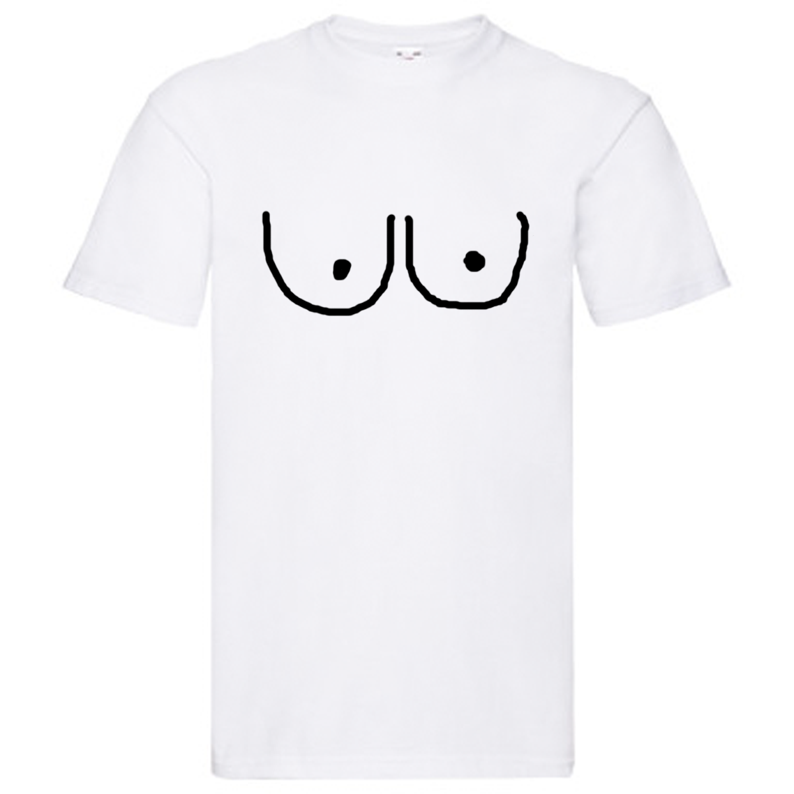 T-Shirt - Två tecknade bröst