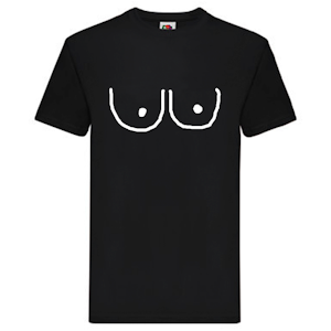 T-Shirt - Två tecknade bröst