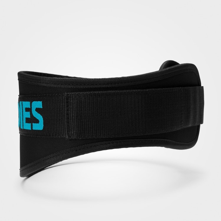 Womens gym belt, Black/aqua