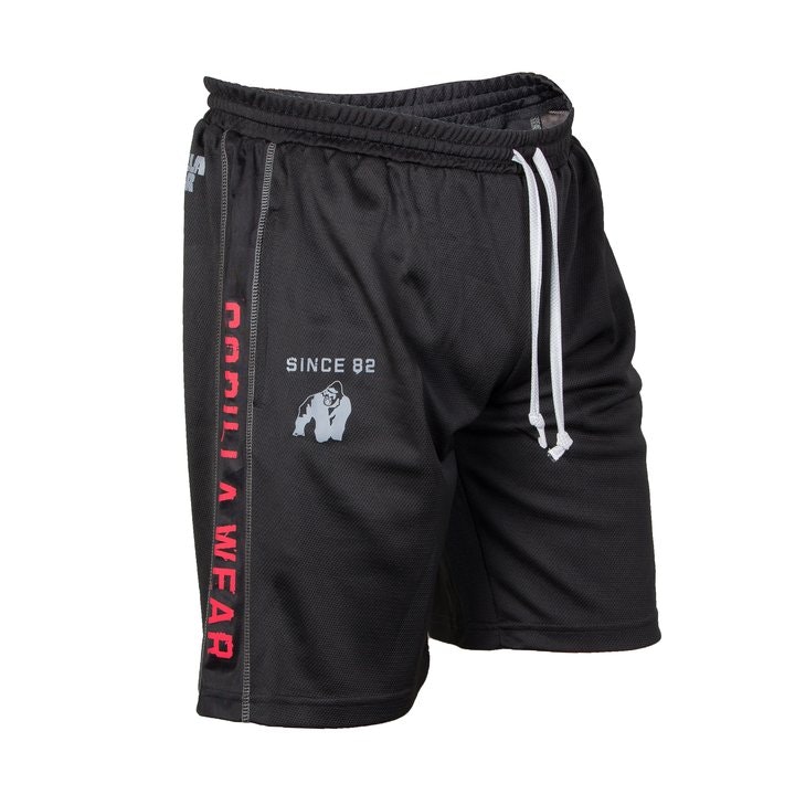 Functional Mesh Shorts, black/red