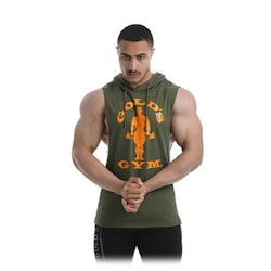 Golds Gym - Drop Armhole Hooded Vest - Army