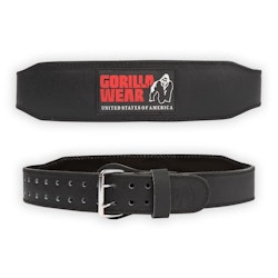 4 Inch Padded Leather Belt, black/red