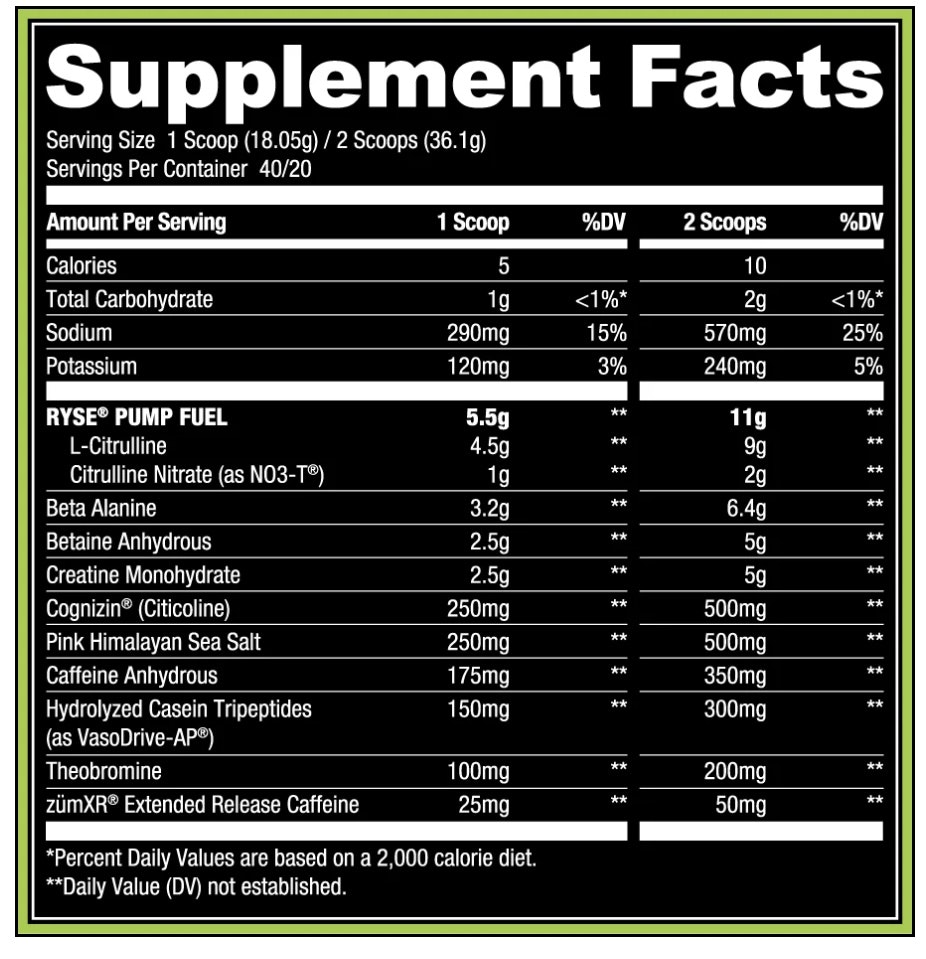 RYSE SUPPS - GODZILLA - Pre-Workout