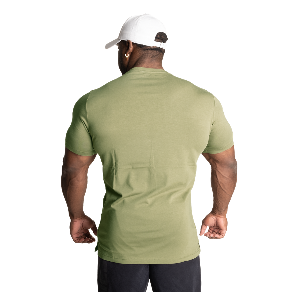 Better Bodies - Basic Tapered Tee, Washed Green/black