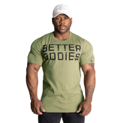 Better Bodies - Basic Tapered Tee, Washed Green/black