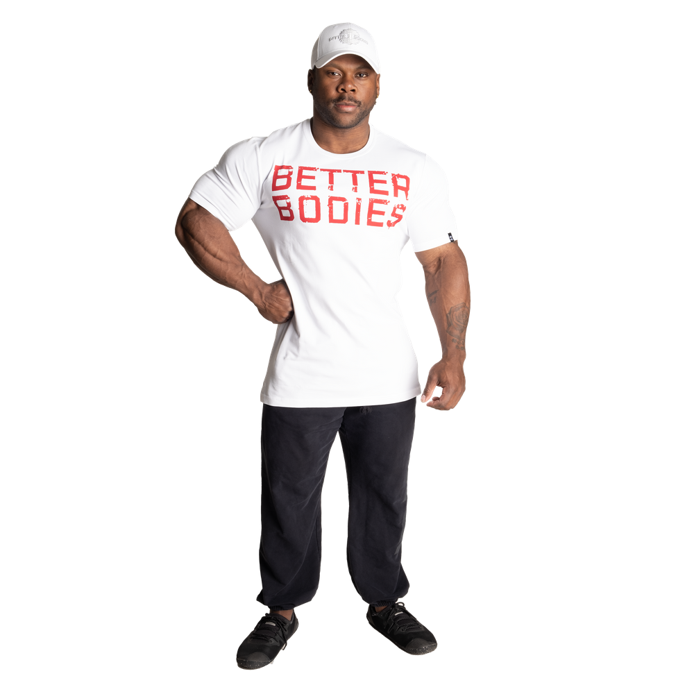 Better Bodies - Basic Tapered Tee, White/Red