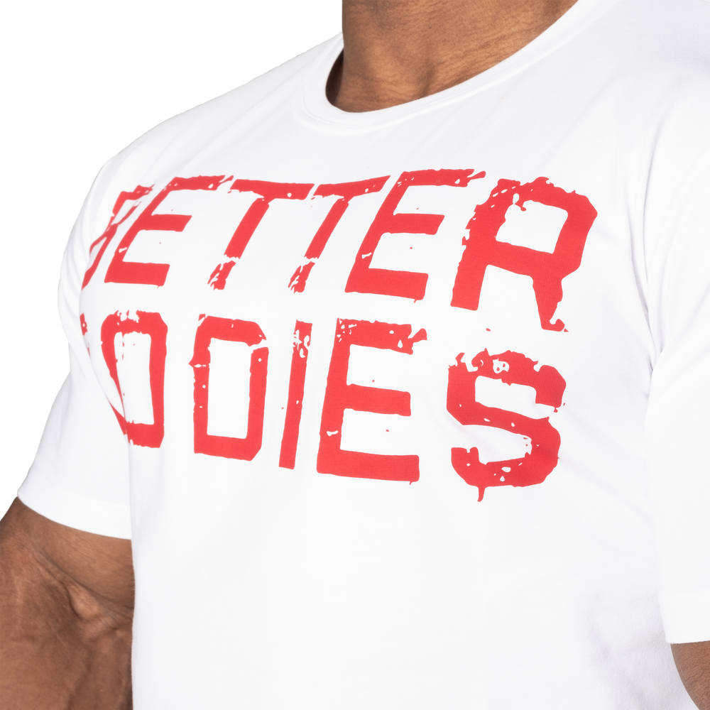 Better Bodies - Basic Tapered Tee, White/Red