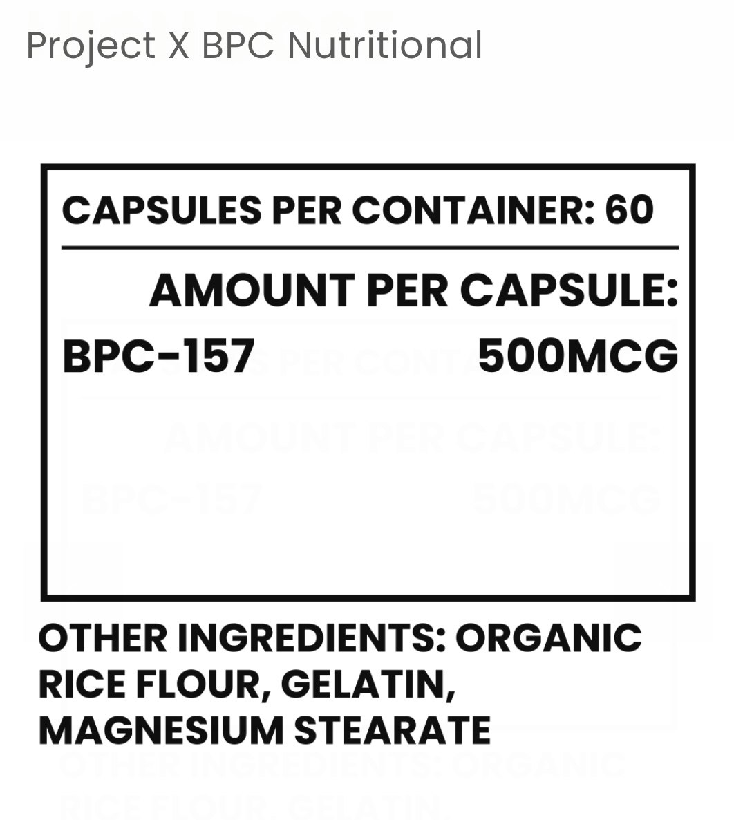 Project X - BPC 157 (High Dose) 500mcg