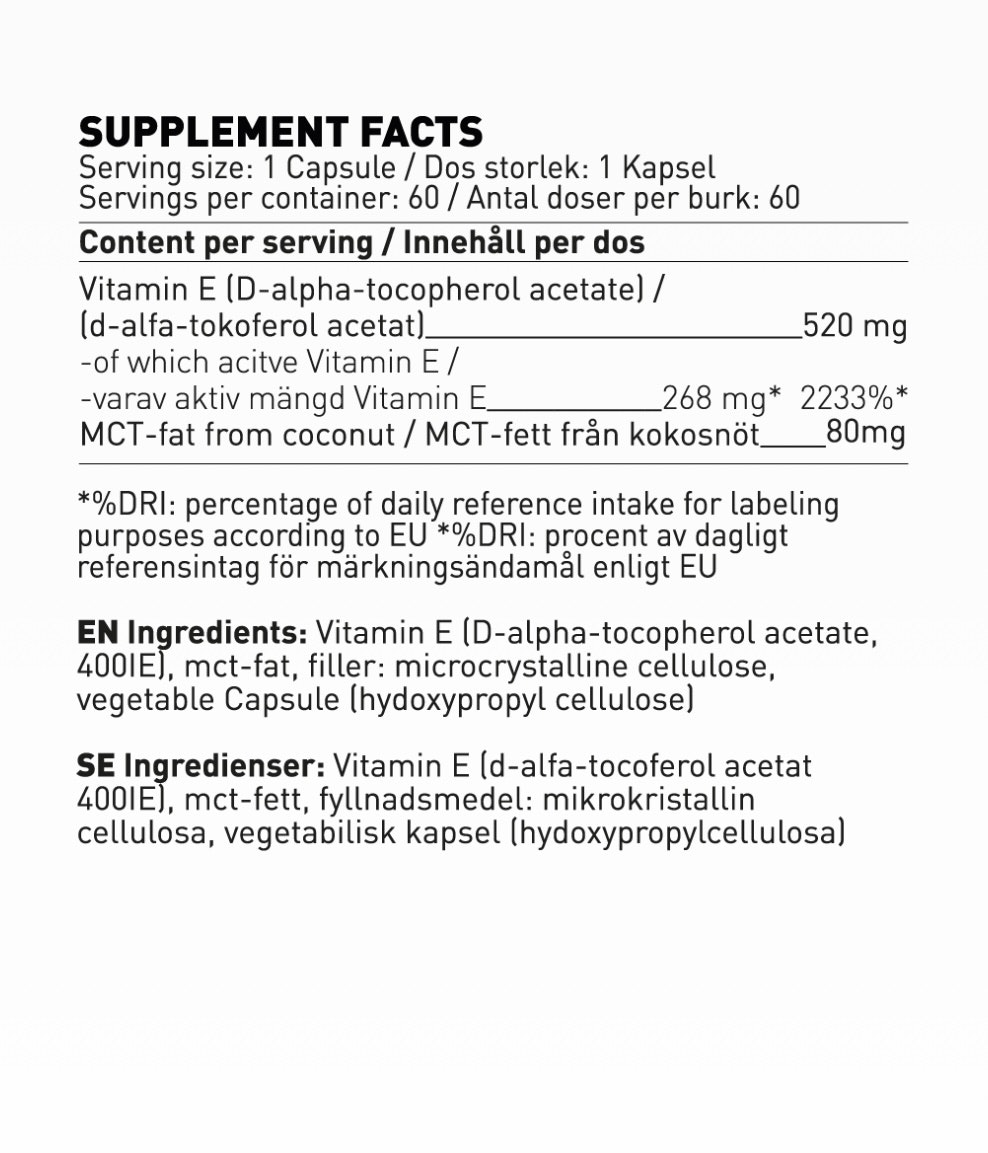 Swedish Supplements - Vitamin E