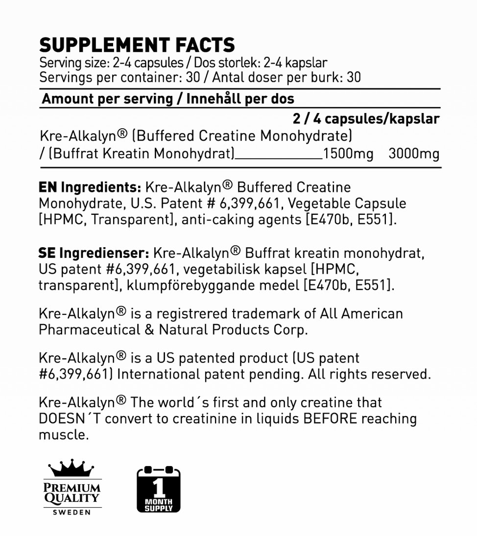 Swedish Supplements - Kre-Alkalyn 120 Caps