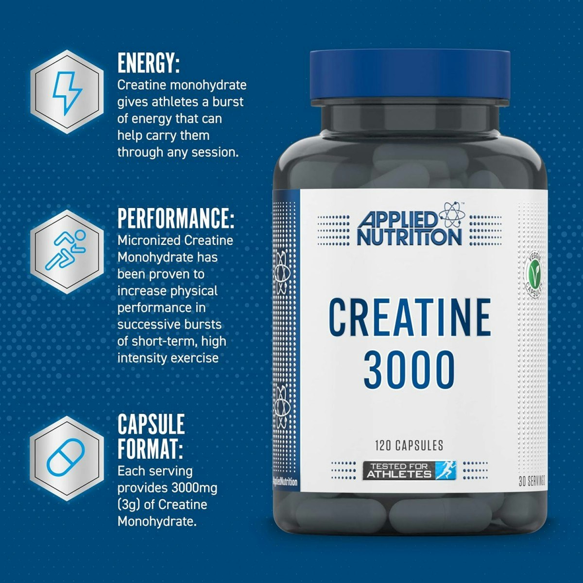 Applied Nutrition - Creatine 3000 - 120 kapslar