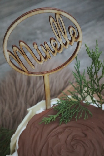 Cake topper - Ring med namn