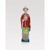 Handmålad kinesisk porslinsfigur med röd jacka och hatt. Framsidan har  vackert detaljerad målning av ansikte och kläder.