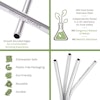 Stainless steel straw set