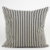 Cushion cover Donia from Afro Art, made from a sturdy hand-woven cotton quality with thin black stripes on off-white.