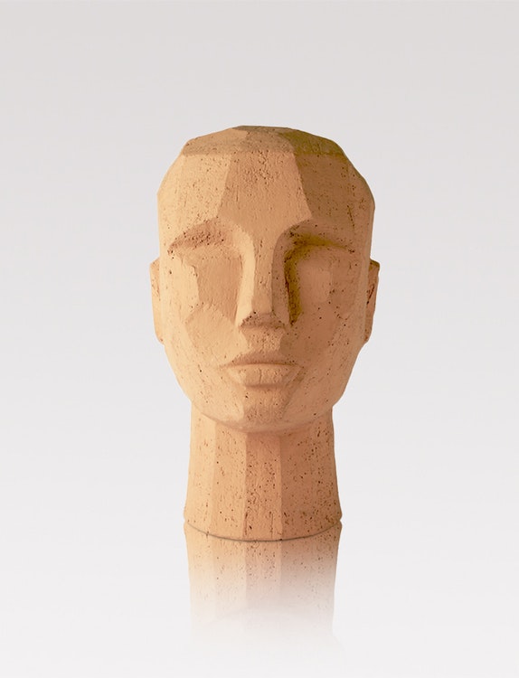 Terracotta head sculpture