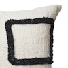 A decorative cushion cover in soft cotton/polyester quality with a pretty graphic applique in black on off-white.