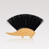 wooden brush shaped like a hedgehog with horsehair bristles