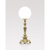 brass empire styled table lamp with opal gloss globe on top