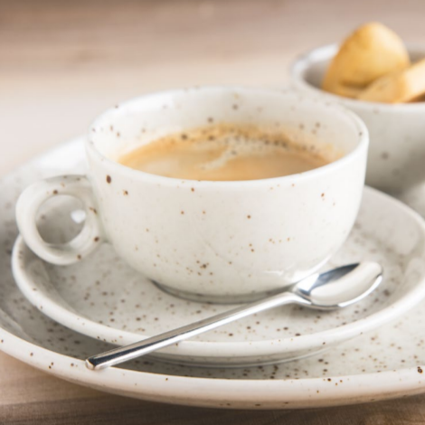 Porcelain coffee cup and saucer