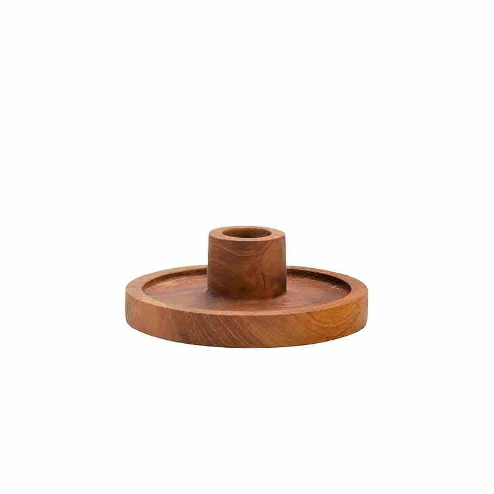 Teak root candle holder