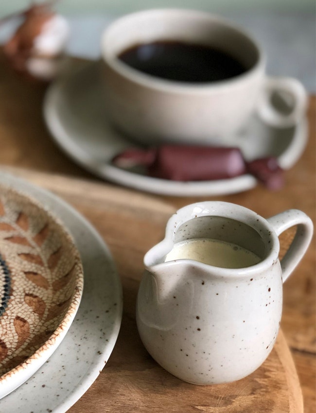 Porcelain coffee cup and saucer