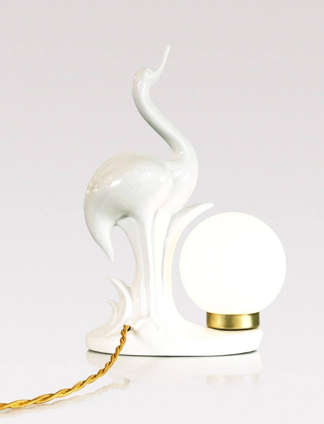 Upcycled vintage ceramic lamp