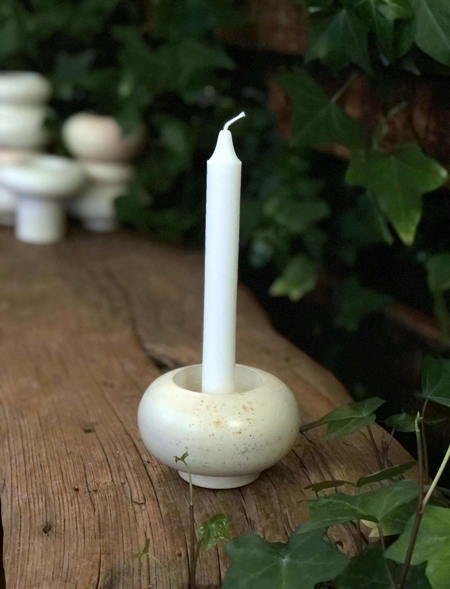 Soapstone candle holder