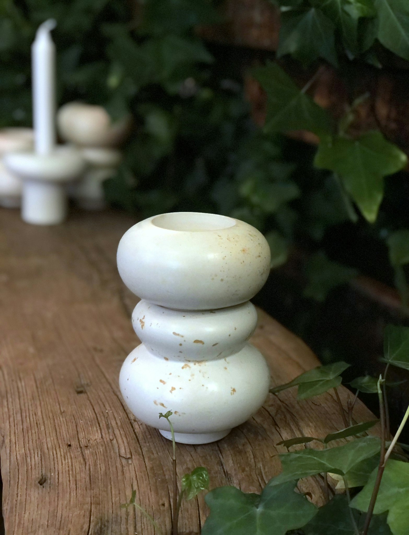 Soapstone candle holder